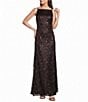 Donna Karan Sequin Mesh Sleeveless Deep V-Back Long Dress - Image 1