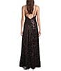 Donna Karan Sequin Mesh Sleeveless Deep V-Back Long Dress - Image 2