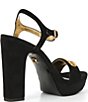 Donna Karan Shepard Suede Logo Hardware Ankle Strap Platform Sandals - Image 3