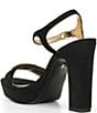 Donna Karan Shepard Suede Logo Hardware Ankle Strap Platform Sandals - Image 5