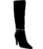 Donna Karan Sherice Suede Stiletto Heel Tall Boots - Image 1