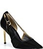 Donna Karan Silvana Mesh Pointed Toe Buckle Strap Pumps - Image 1