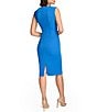Color:Electric Blue - Image 2 - Sleeveless Asymmetrical Neck Crepe Dress
