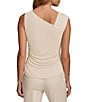 Color:Cream - Image 2 - Sleeveless Asymmetrical Ruched Top