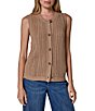 Donna Karan Sleeveless Button Front Cardigan - Image 1