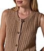 Donna Karan Sleeveless Button Front Cardigan - Image 4