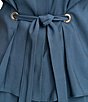Donna Karan Sleeveless Button Front Tie Waist Top, Color:Tide Navy - Image 4