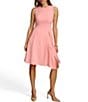 Color:Tourmaline - Image 1 - Sleeveless Crew Neck Asymmetrical Hem Skirt Dress