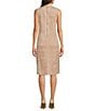 Donna Karan Sleeveless Crew Neck Suede Knee Length Sheath Dress - Image 2