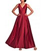 Donna Karan Sleeveless Deep V-Neck Pleated Gown - Image 1