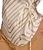 Color:Cream/Fawn Multi - Image 4 - Sleeveless Drape Neck Side Tie Top
