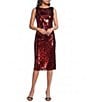 Donna Karan Sleeveless Sequin Scoop Back Sheath Dress - Image 1