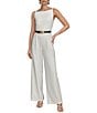 Donna Karan Sleeveless Square Neck Belted Jumpsuit, Color:Cream - Image 1