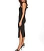 Color:Black - Image 3 - Sleeveless Square Neck Scuba Empire Waist Midi Dress