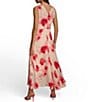 Color:Rose Quartz - Image 2 - Sleeveless V-Neck Floral Cascade Ruffle Chiffon Dress