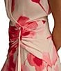 Color:Rose Quartz - Image 6 - Sleeveless V-Neck Floral Cascade Ruffle Chiffon Dress