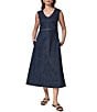 Donna Karan Sleeveless V-Neck Midi Dress - Image 1