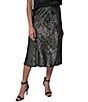 Donna Karan Soft Foil Midi Length A-Line Skirt - Image 1