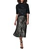 Donna Karan Soft Foil Midi Length A-Line Skirt - Image 4