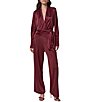 Donna Karan Solid Crinkle Knit Draped Surplice V-Neck Long Sleeve Side Tie Hem Top - Image 3