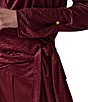 Donna Karan Solid Crinkle Knit Draped Surplice V-Neck Long Sleeve Side Tie Hem Top - Image 4