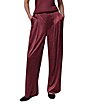 Donna Karan Solid Crinkle Knit Pleated Waist Wide Leg Pull-On Pants - Image 1