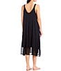 Color:Black - Image 2 - Solid Jersey Knit Sleeveless V-Neck Nightgown