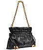 Donna Karan Southold Slouchy Drawstring Leather Shoulder Clutch Bag - Image 4