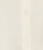 Donna Karan Spread Collar Long Sleeve Pointed Hem Button Down Blouse, Color:Cream - Image 4