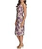 Donna Karan Square Neck Brocade Sleeveless Sheath Midi Dress, Color:Wisteria Multi - Image 3