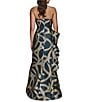 Donna Karan Strapless Abstract Print Jacquard Dress