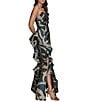 Donna Karan Strapless Abstract Print Jacquard Dress