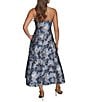 Donna Karan Strapless Jaquard Floral Print A-Line Midi Dress, Color:Cielo Multi - Image 2
