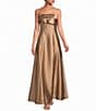 Donna Karan Strapless Mikado Pleated A Line Gown - Image 1