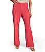 Color:Rose Quartz - Image 1 - Stretch Crepe Jersey High Rise Flare Pants