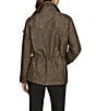Donna Karan Stretch Herringbone Jacquard Envelope Collar Zip Front Jacket, Color:Black/Gold Combo - Image 3