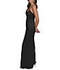 Donna Karan Stretch Mikado Strapless Sweetheart Column Gown, Color:Black - Image 3