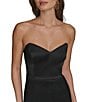Donna Karan Stretch Mikado Strapless Sweetheart Column Gown, Color:Black - Image 5