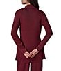 Donna Karan Sweater Banded Collar Long Sleeve Front Wrap Open Front Cardigan - Image 2