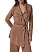 Donna Karan Sweater Banded Collar Long Sleeve Front Wrap Open Front Cardigan - Image 5