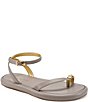 Donna Karan Tabitha Ankle Wrap Toe Loop Hardware Detail Sandals - Image 1