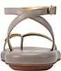 Donna Karan Tabitha Ankle Wrap Toe Loop Hardware Detail Sandals - Image 3