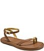 Donna Karan Tabitha Ankle Wrap Toe Loop Hardware Detail Sandals - Image 6