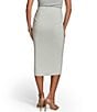 Color:Frost Blue - Image 2 - Textured Crepe Jersey Ruched Pencil Midi Skirt
