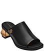 Color:Black - Image 1 - Tinley Leather Slide Sandals