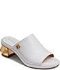 Color:Bright White - Image 1 - Tinley Leather Slide Sandals