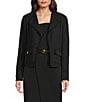 Donna Karan Tweed Notch Collar Long Sleeve Open Front Jacket - Image 1