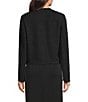 Donna Karan Tweed Notch Collar Long Sleeve Open Front Jacket - Image 2