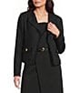 Donna Karan Tweed Notch Collar Long Sleeve Open Front Jacket - Image 1