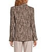 Donna Karan Tweed Notch Collard Long Sleeve One Button Jacket, Color:Chocolate Plum Multi - Image 2